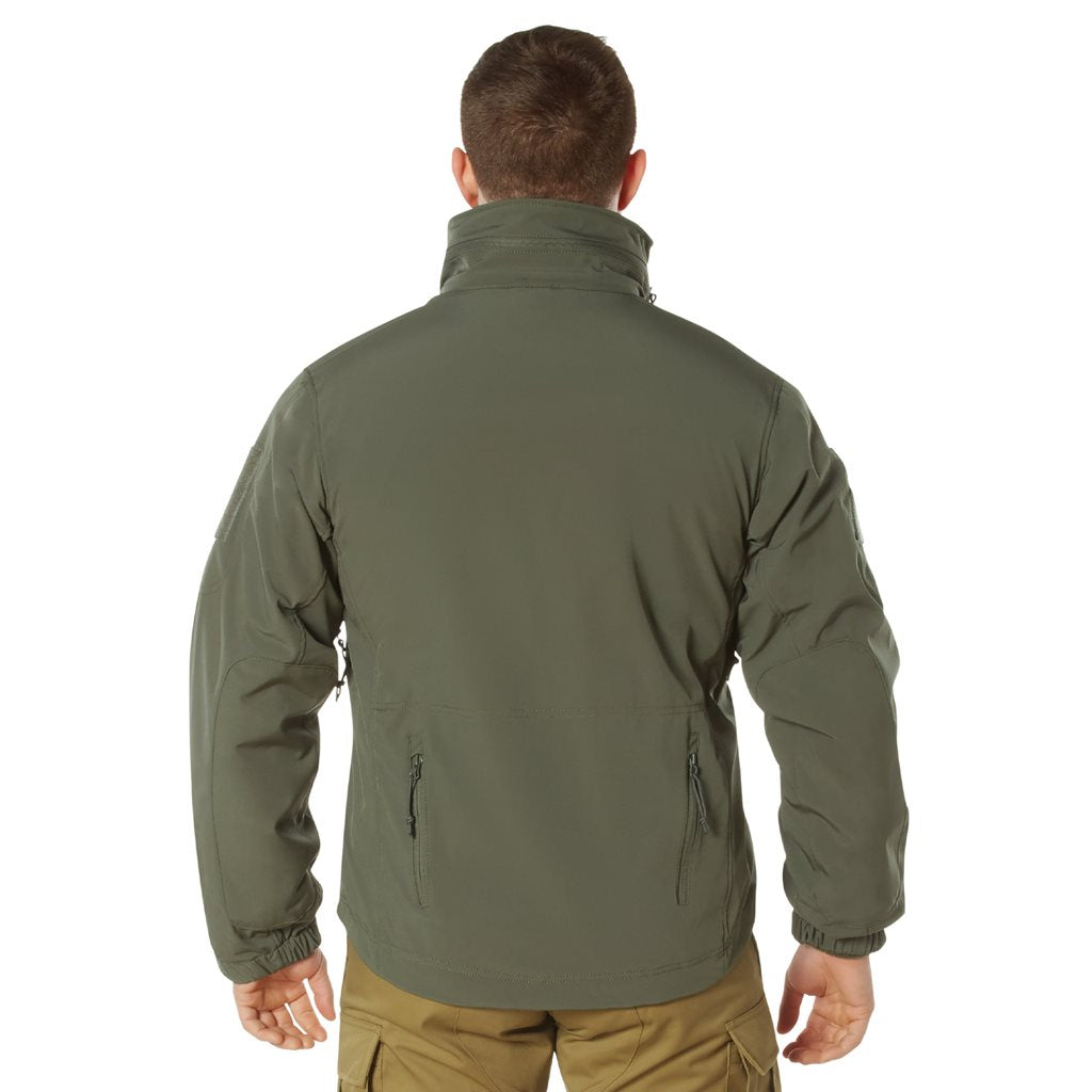 Chaqueta 3 en 1 SPEC OPS softshell verde con forro polar interior