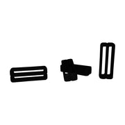 Ojetes negros FIXPLUS para asegurar extremos de correas, 4 unidades, TR90, 2,7x1x0,5 cm