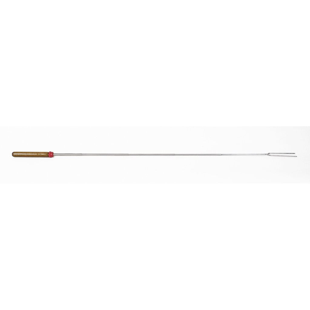 Tenedor telescópico para asar con mango de madera, extensible hasta 86 cm