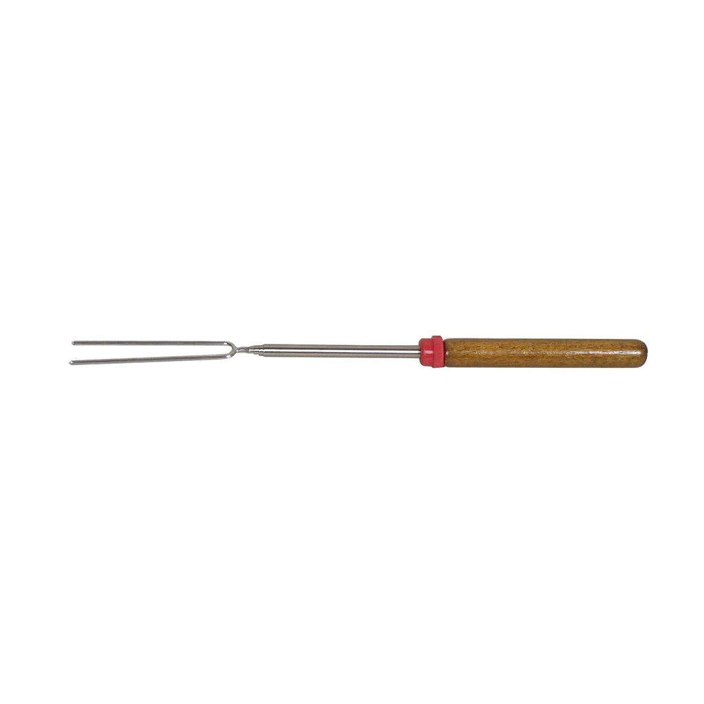 Tenedor telescópico para asar con mango de madera, extensible hasta 86 cm