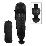 Protectores de pierna completos negros, protección de empeine, espinilla y rodilla