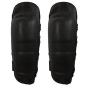 Protectores de antebrazo negros de policarbonato con acolchado EVA y funda de nylon
