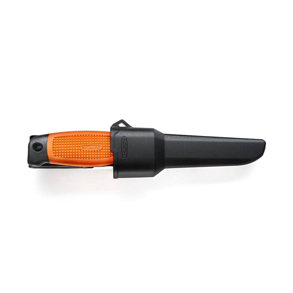 Cuchillo BRIGAND hoja fija acero 440, mango plastico naranja, hoja 100 mm
