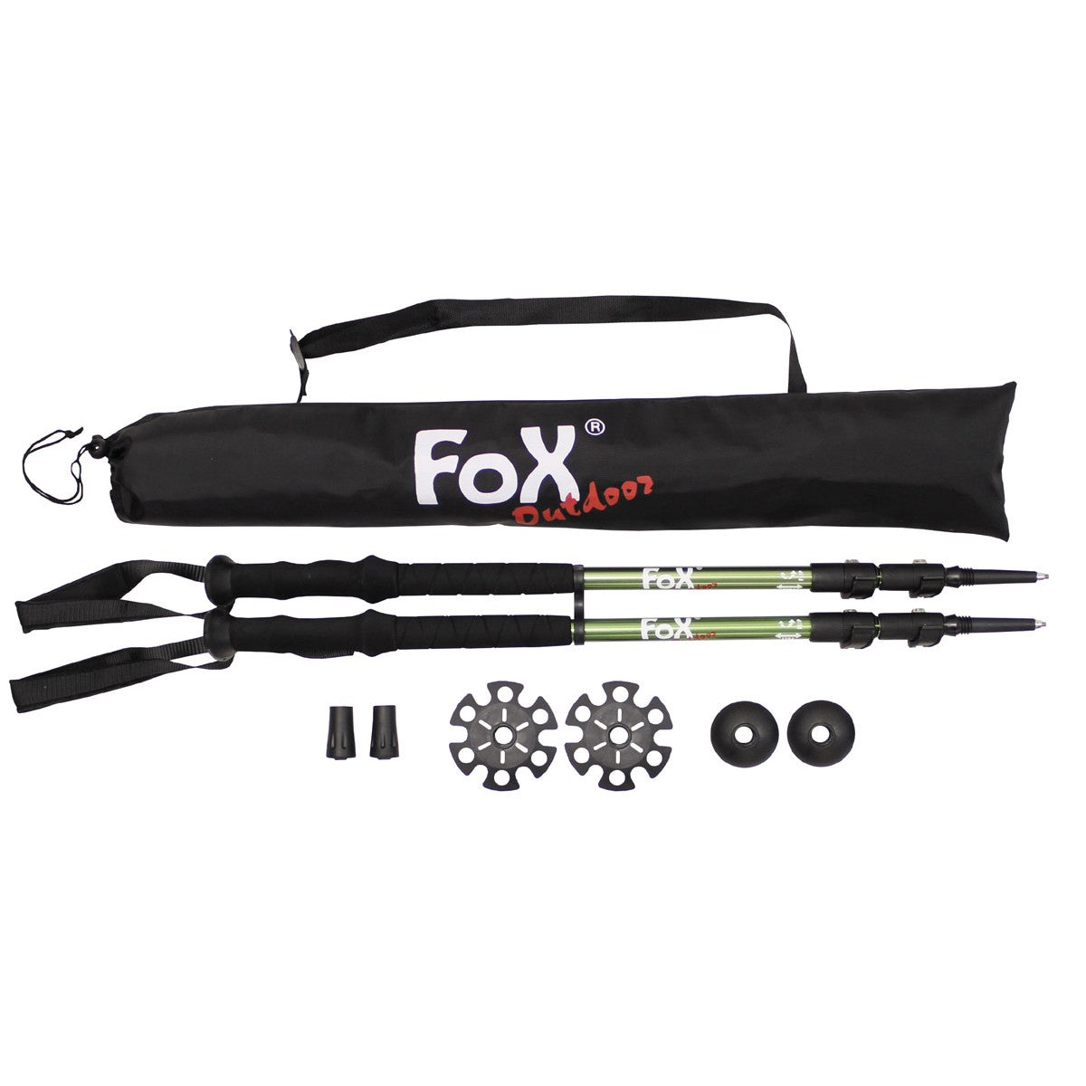 Bastones de trekking LUSEN telescópicos de aluminio con funda (63-135 cm)