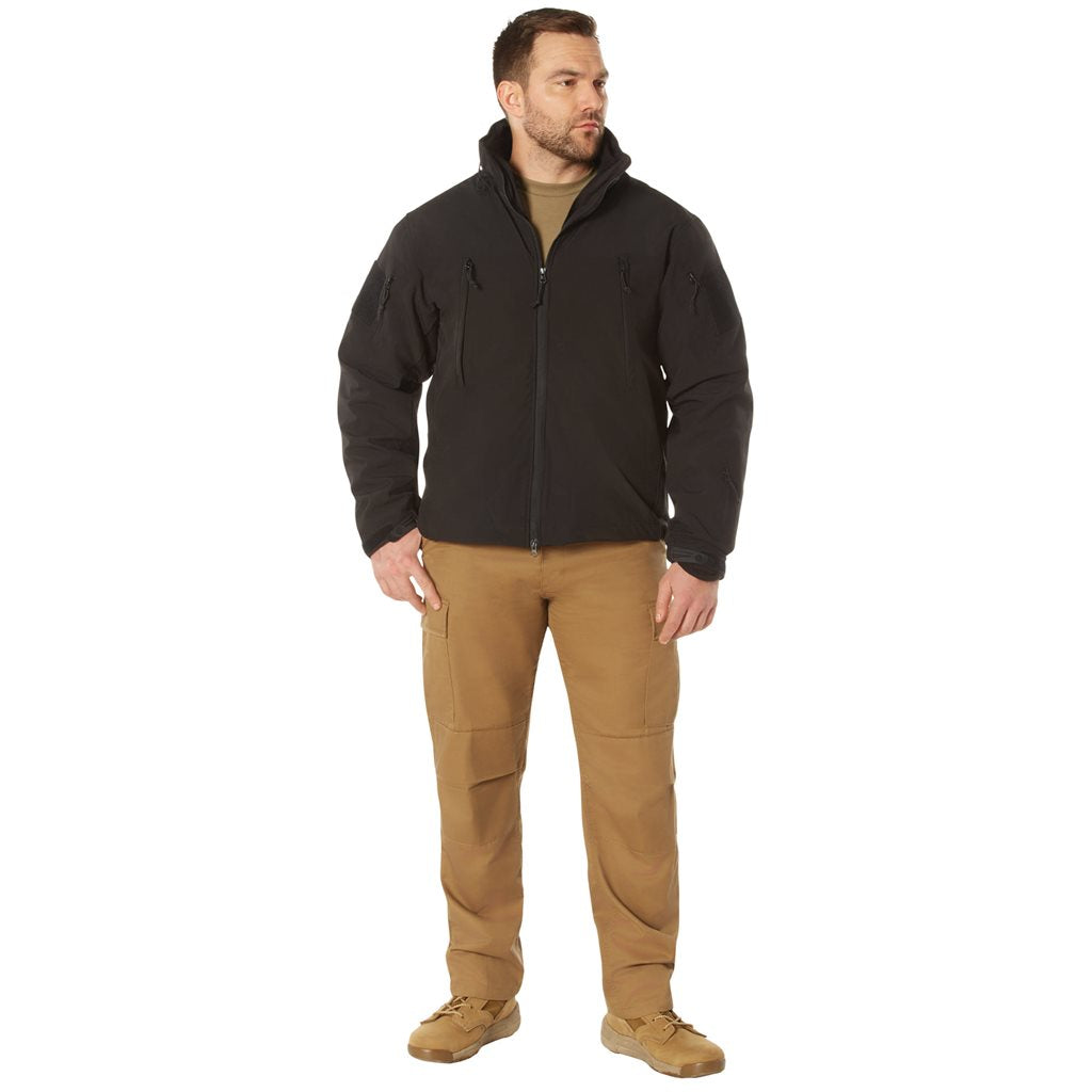 Chaqueta 3 en 1 SPEC OPS softshell negra, con forro polar interior desmontable