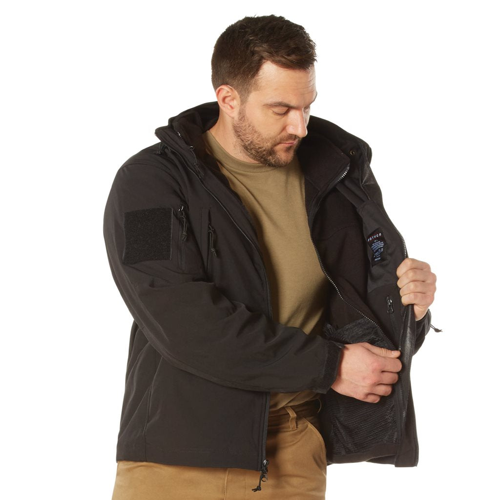 Chaqueta 3 en 1 SPEC OPS softshell negra, con forro polar interior desmontable