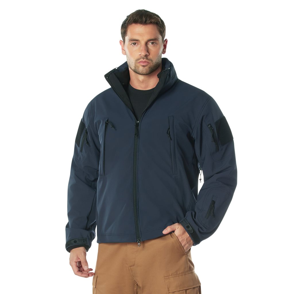 Chaqueta 3 en 1 SPEC OPS softshell azul con forro interior de felpa extraíble