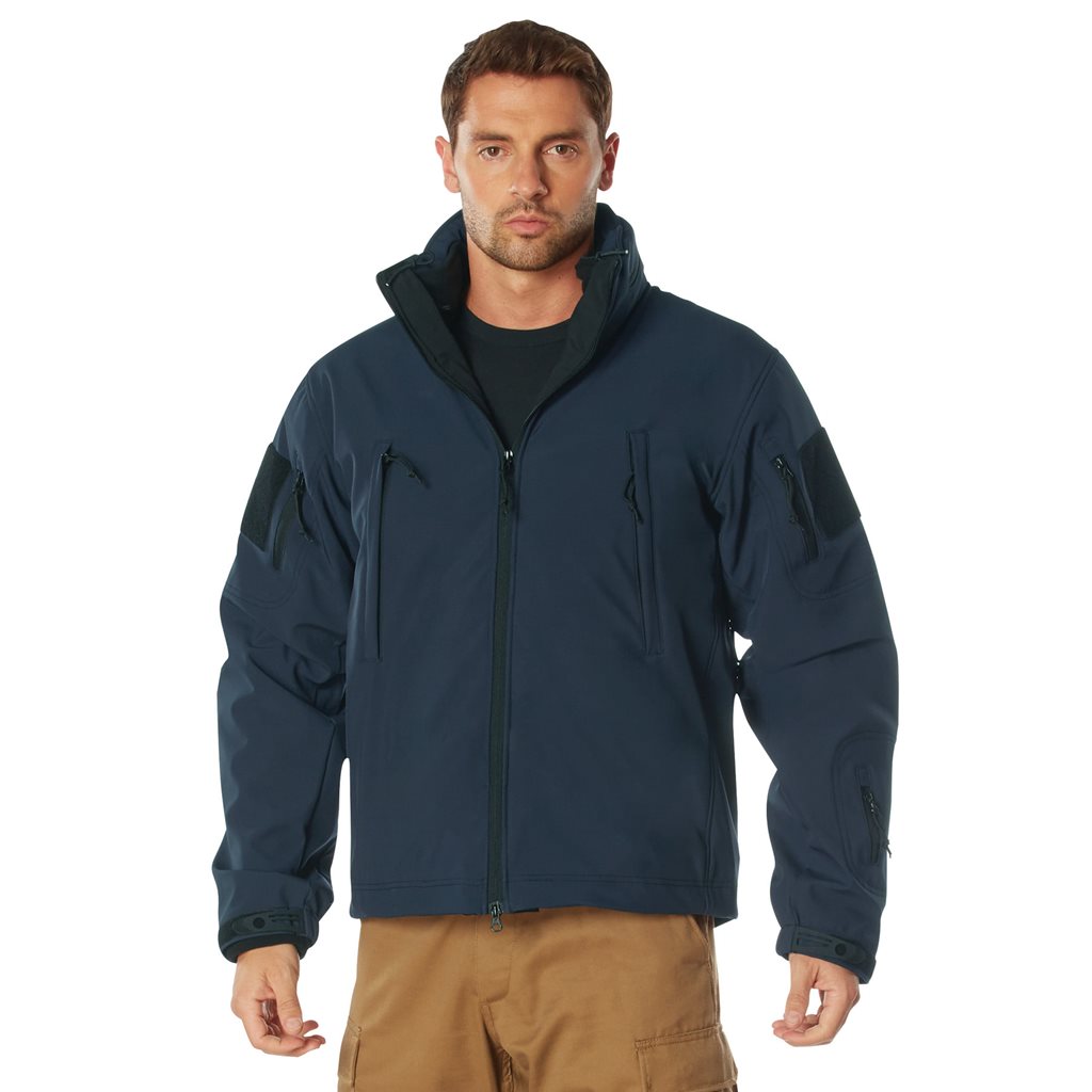 Chaqueta 3 en 1 SPEC OPS softshell azul con forro interior de felpa extraíble