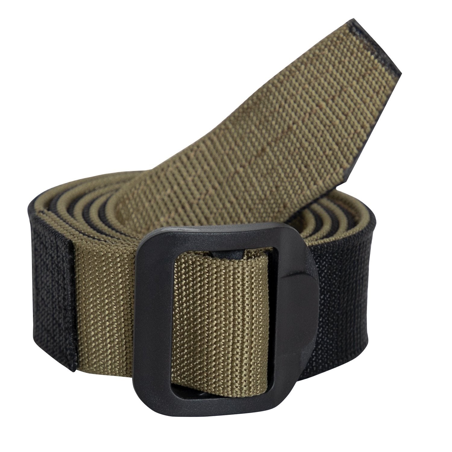 Cinturón reversible Airport Friendly Coyote/Negro, nylon 38 mm con hebilla de plástico negra