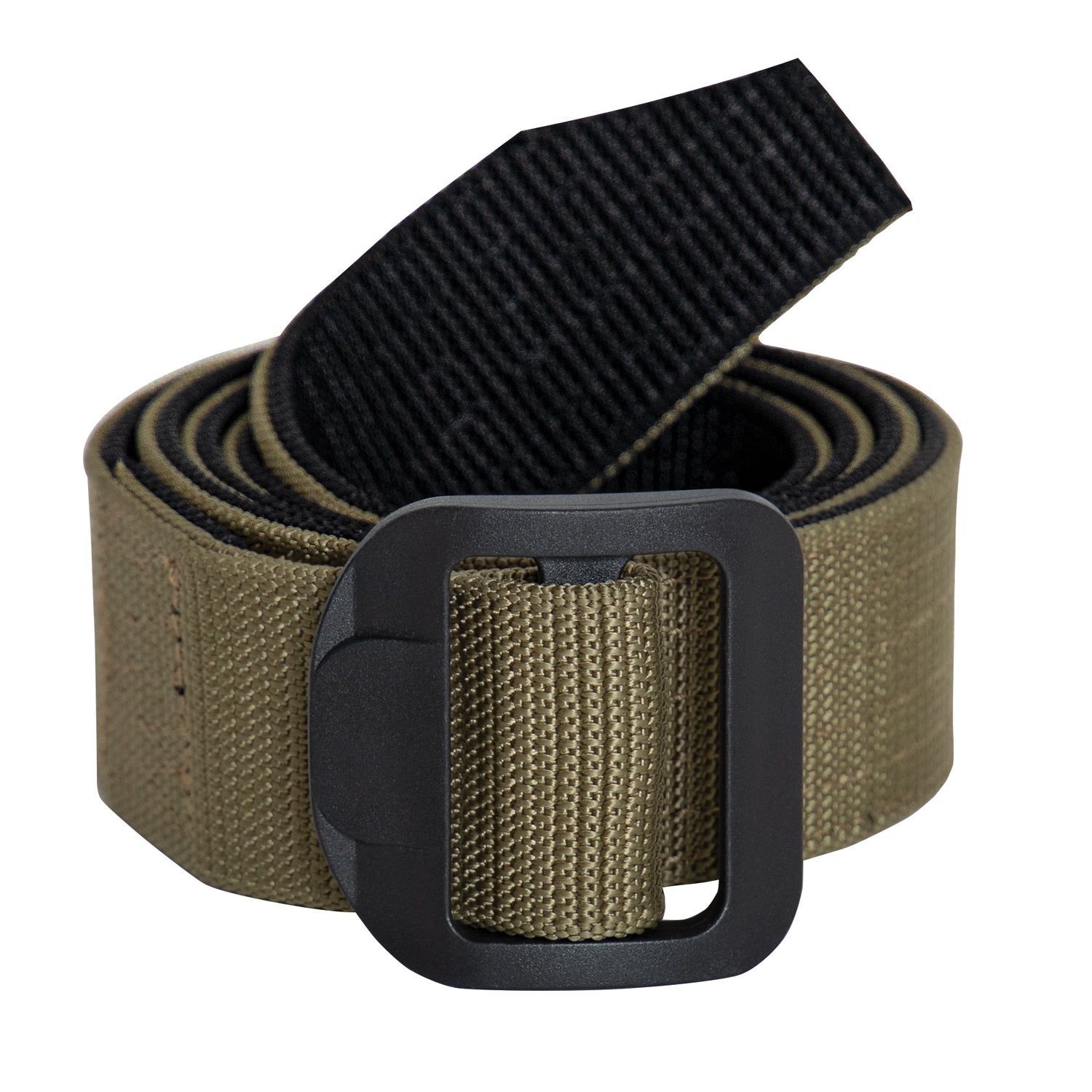Cinturón reversible Airport Friendly Coyote/Negro, nylon 38 mm con hebilla de plástico negra