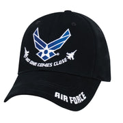 Gorra baseball negra Air Force con logo y texto 'Air Force' en la visera