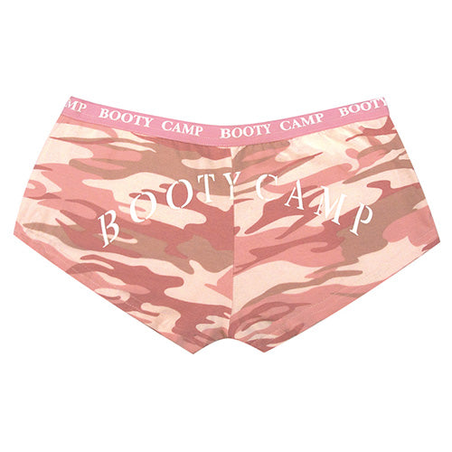 Braguitas BOOTY CAMP estampado camuflaje rosa con logo blanco en la espalda y goma elástica, algodón y spandex