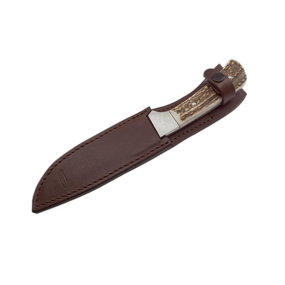 Cuchillo de caza NEREZ con hoja de acero inoxidable 420 de 130 mm y mango de asta