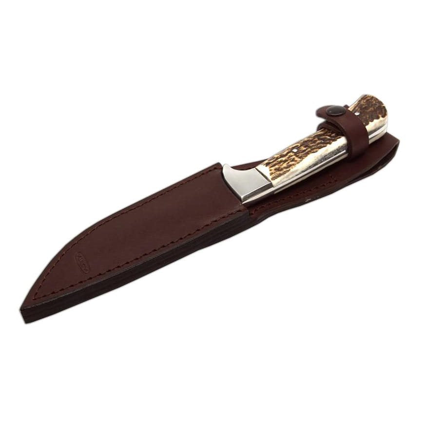 Cuchillo de caza NEREZ con hoja de acero inoxidable 420 de 130 mm y mango de asta