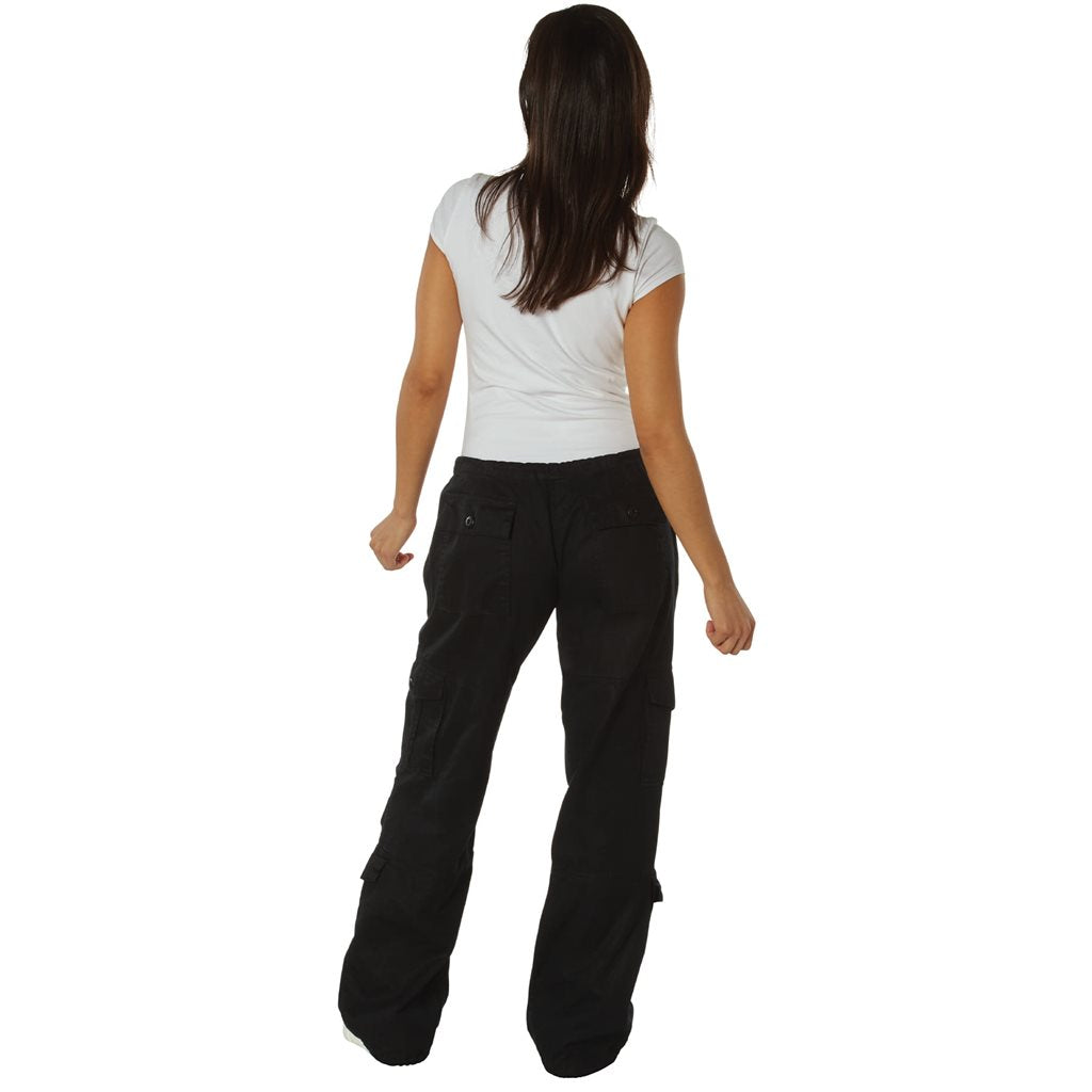 Pantalones paratrooper VAGE para mujer en negro, estilo urbano