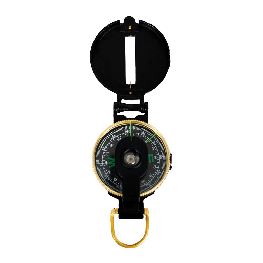 Brújula LENSATIC en funda metálica con lupa