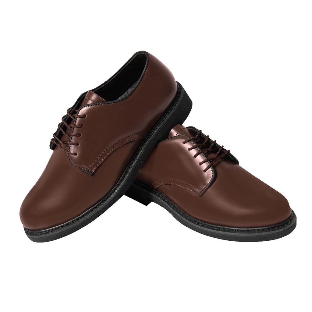 Zapatos Oxford marrón de piel para uniforme con suela resistente a aceites y plantilla extraíble
