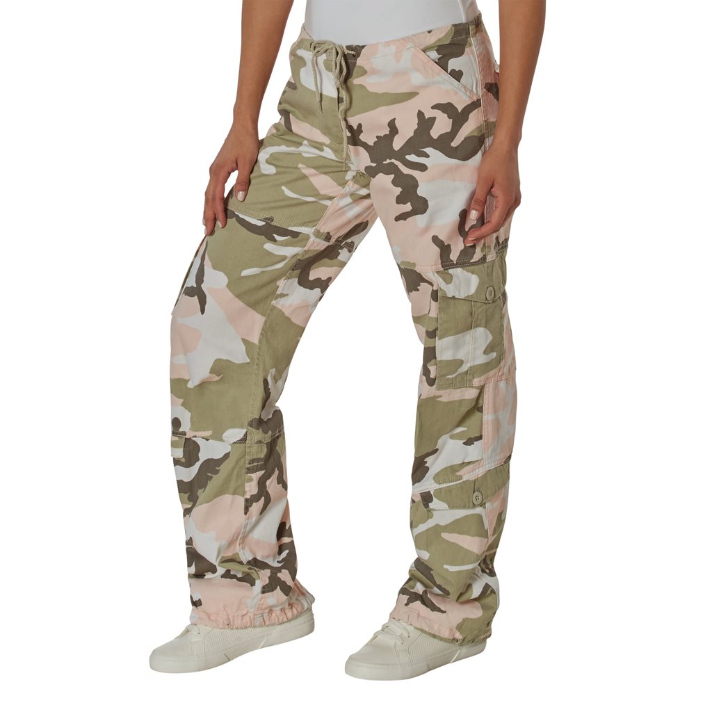 Pantalones mujer VAGE Pink Camo, camuflaje rosa estilo paratrooper