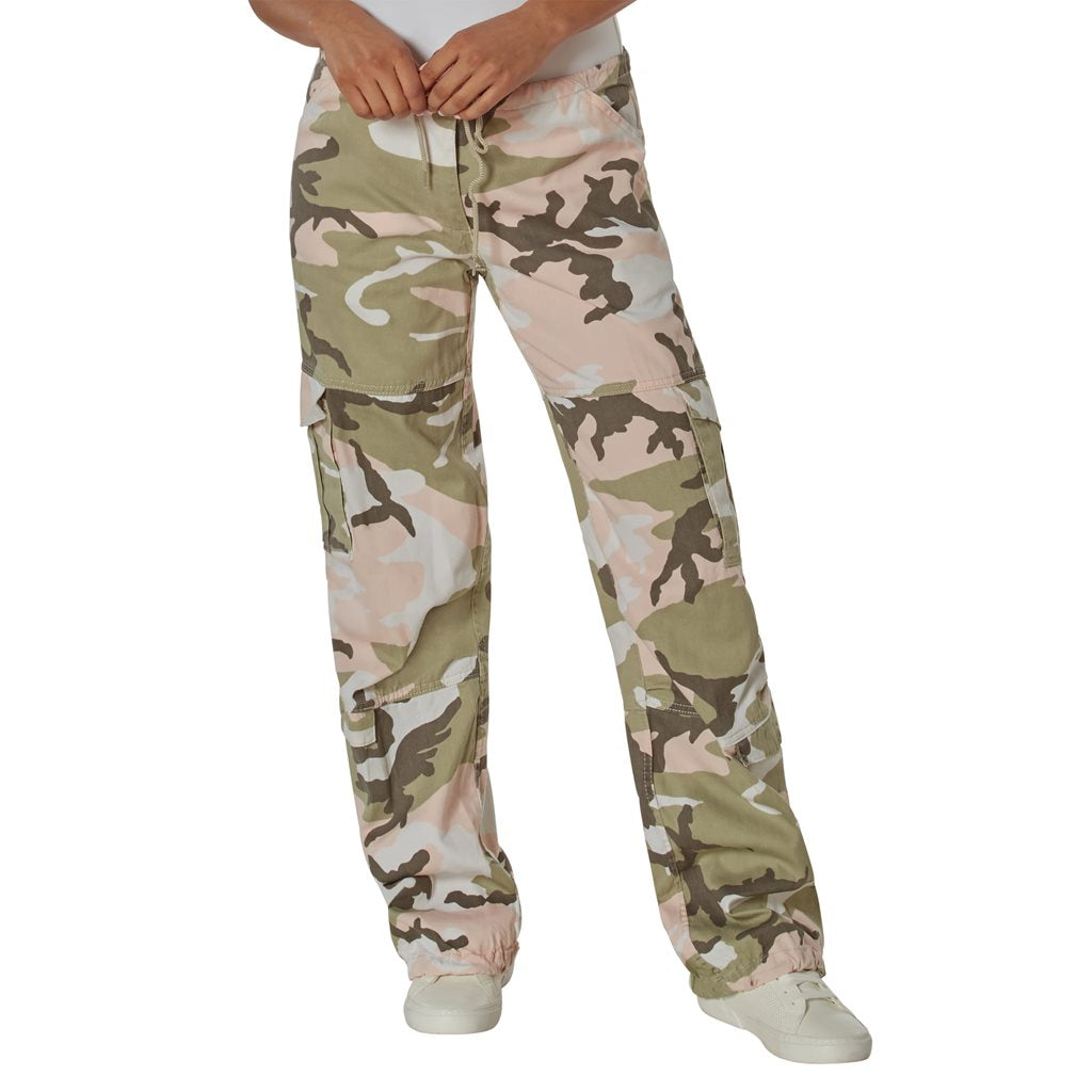 Pantalones mujer VAGE Pink Camo, camuflaje rosa estilo paratrooper
