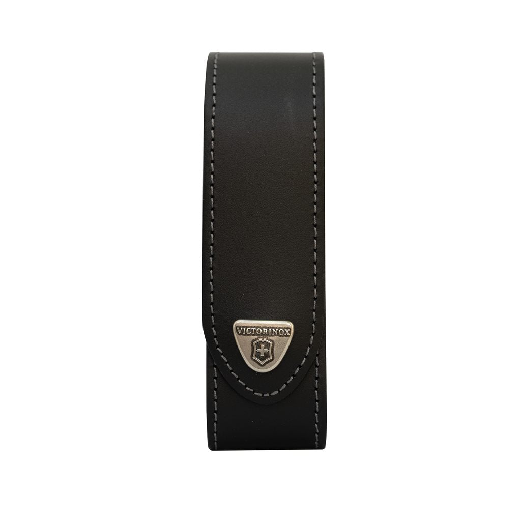 Funda de cuero negra para cuchillo 130 mm con cierre de velcro