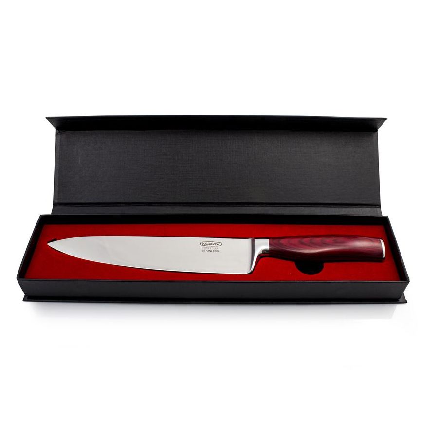 Cuchillo de cocina RUBY con hoja de acero inoxidable DIN 1.4116 y dureza 55 HRC