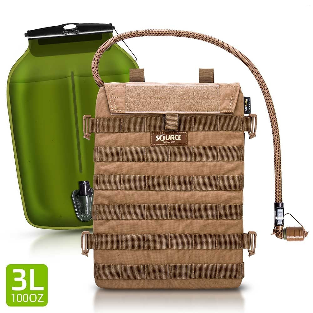 Mochila de hidratación RAZOR 3L Coyote con bolsa WLPS de 3L y conexión MOLLE