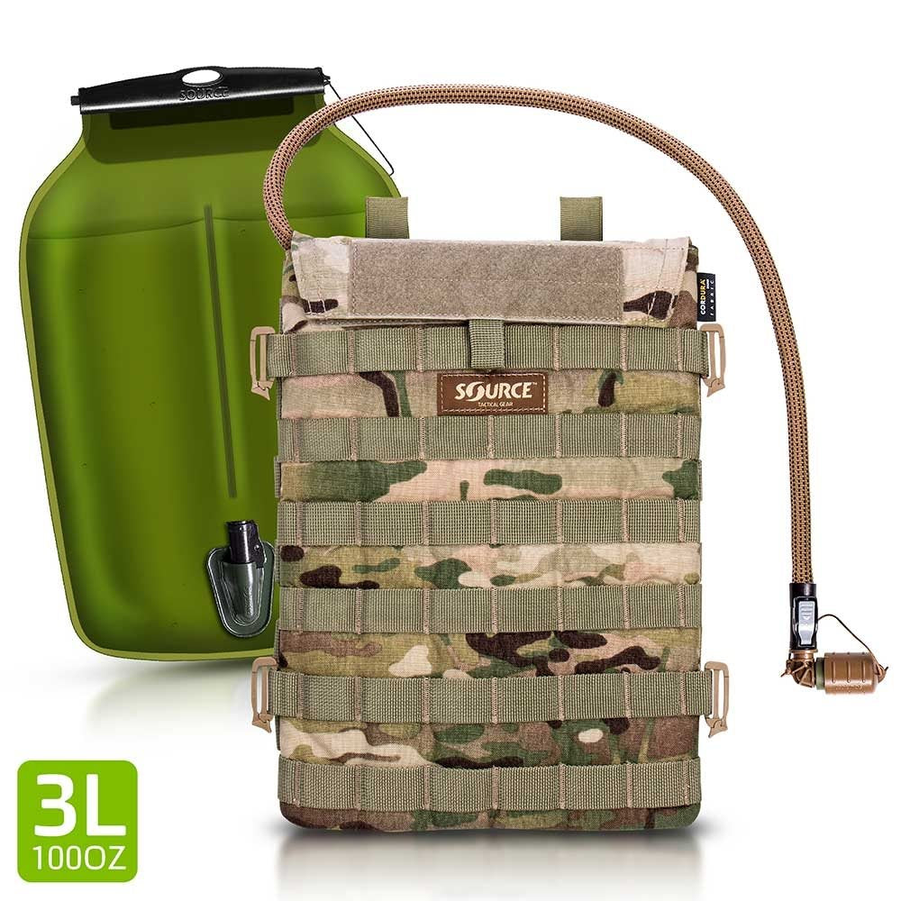 Mochila de hidratación RAZOR 3L Coyote con bolsa WLPS de 3L y conexión MOLLE