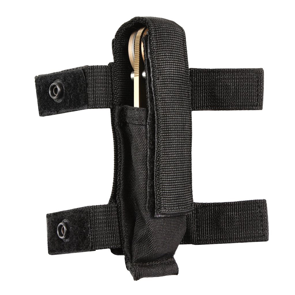 Funda negra de poliéster para navaja plegable hasta 15 cm