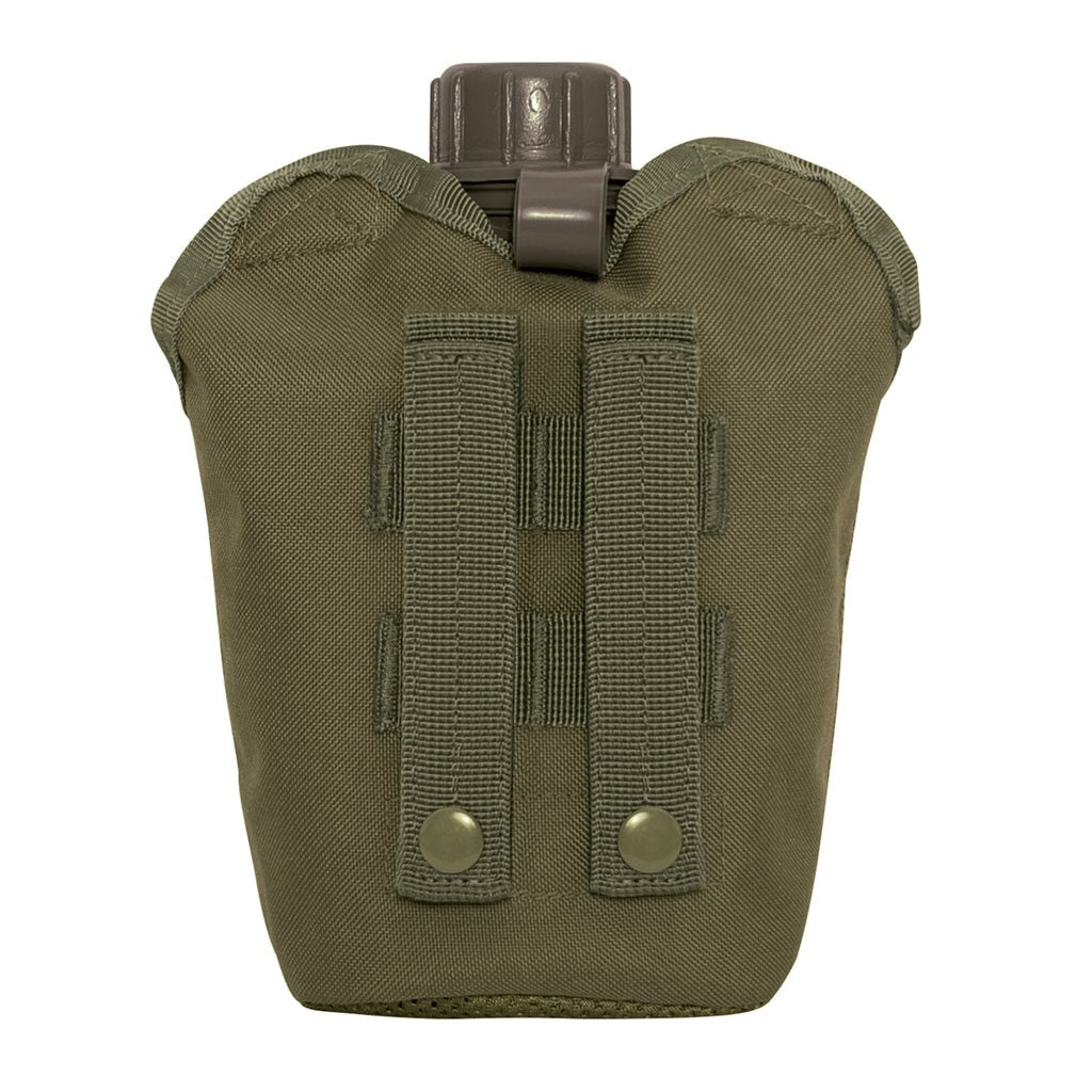 Funda MOLLE verde para cantimplora 1QT con hebilla fastex y sistema PALS, 600D poliéster