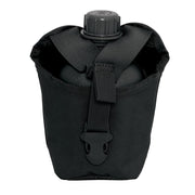 Funda para botella 1QT MOLLE negra con cierre fastex y anillas PALS, material 600D