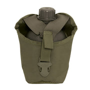 Funda MOLLE verde para cantimplora 1QT con hebilla fastex y sistema PALS, 600D poliéster