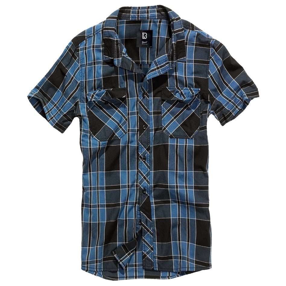 Camisa ROADSTAR indigo, algodón ligera, corte casual, manga corta y dos bolsillos en el pecho