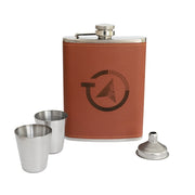 Petaca MILITARY RANGE 225 ml de acero inoxidable con logo, incluye dos vasos y embudo