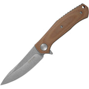 Navaja plegable Kershaw Concierge Micarta marrón, hoja de acero D2 con acabado BlackWash