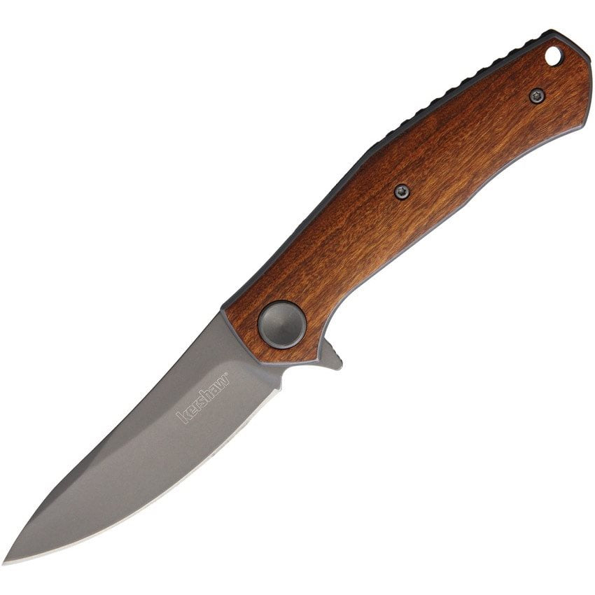 Navaja plegable Kershaw CONCIERGE WOOD con hoja 8Cr13MoV y empuñadura de madera natural