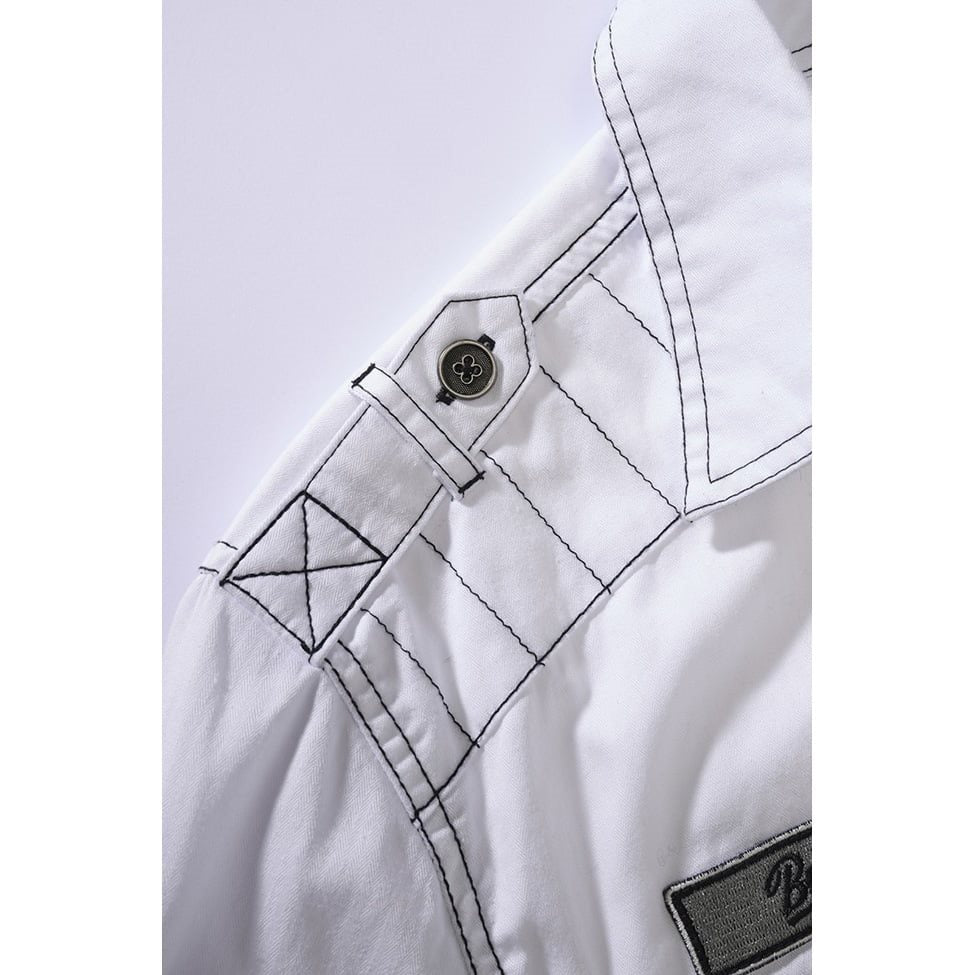 Camisa LUIS VAGE manga larga color Old White, algodón suave, dos bolsillos con solapa