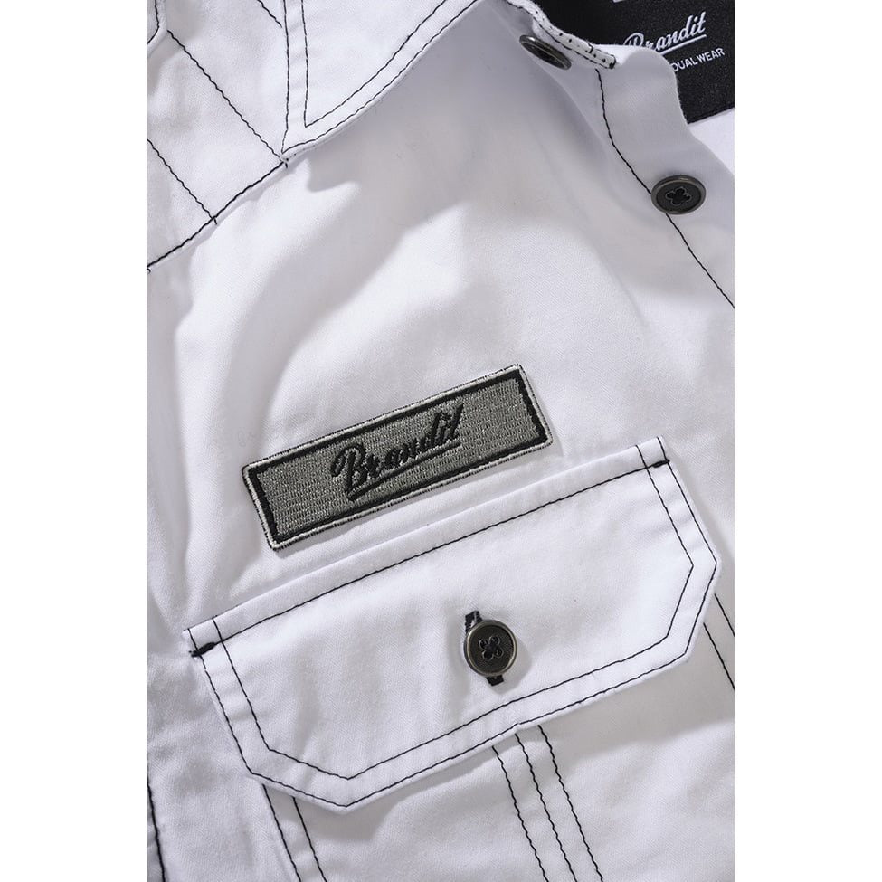 Camisa LUIS VAGE manga larga color Old White, algodón suave, dos bolsillos con solapa