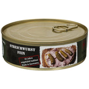 Lata de paté de salchicha 200 g, elaboración artesanal alemana