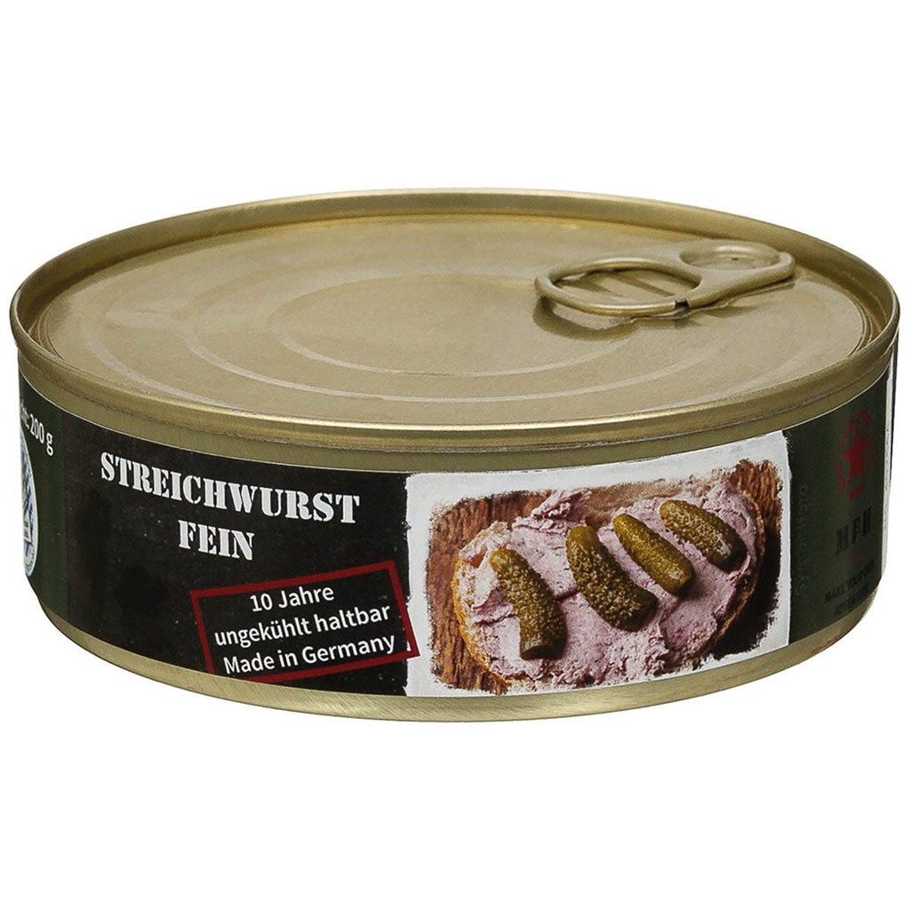 Lata de paté de salchicha 200 g, elaboración artesanal alemana