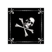 Pañuelo Jolly Roger 55 x 55 cm en negro, 100% algodón