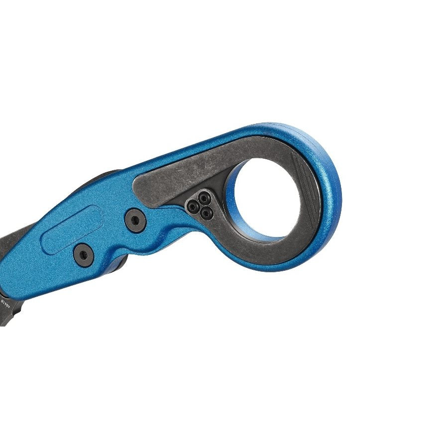 Navaja plegable PROVOKE karambit azul, hoja 6,3 cm de acero al carbono, filo liso y clip de bolsillo