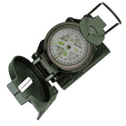 Brújula TACTICAL MARCHING metálica verde con lupa, buscador y regla