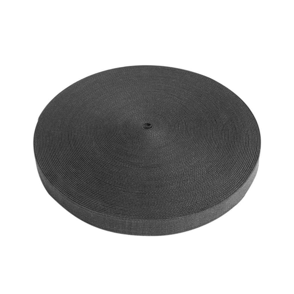 Cinta de cinturón Kurta negra 3 cm x 45 m en rollo, tejido 100% algodón