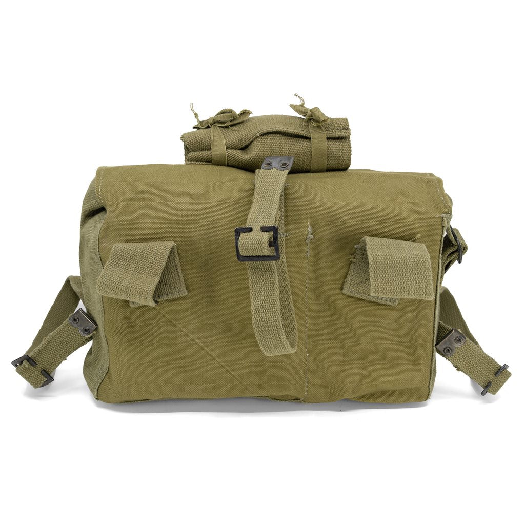 Bolsa de campaña griega M37 original WWII, tipo británico, aprox. 31 x 19 x 11 cm