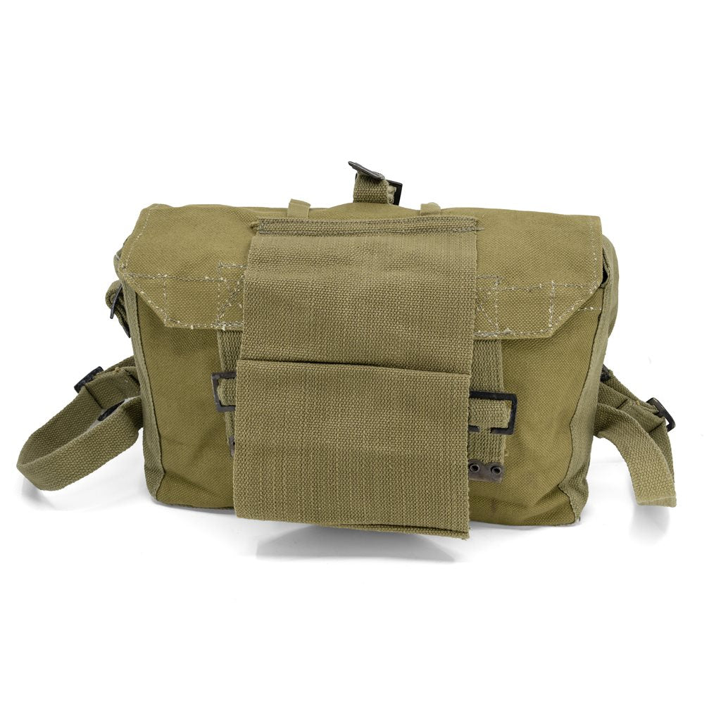 Bolsa de campaña griega M37 original WWII, tipo británico, aprox. 31 x 19 x 11 cm