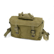 Bolsa de campaña griega M37 original WWII, tipo británico, aprox. 31 x 19 x 11 cm