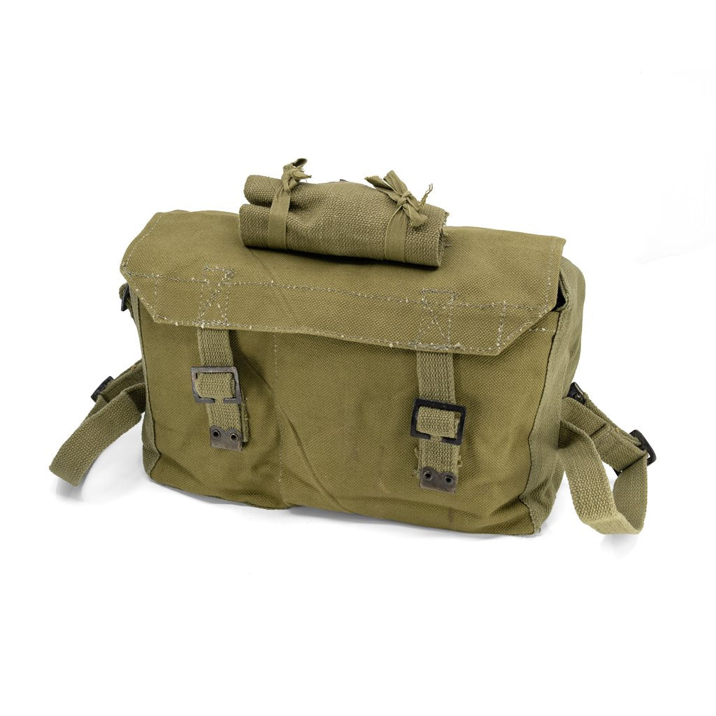 Bolsa de campaña griega M37 original WWII, tipo británico, aprox. 31 x 19 x 11 cm