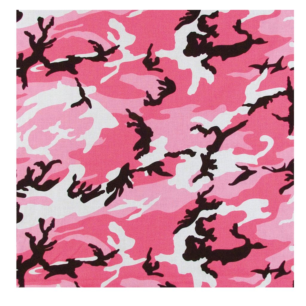 Pañuelo de algodón 55 x 55 cm camuflaje con bordes remallados