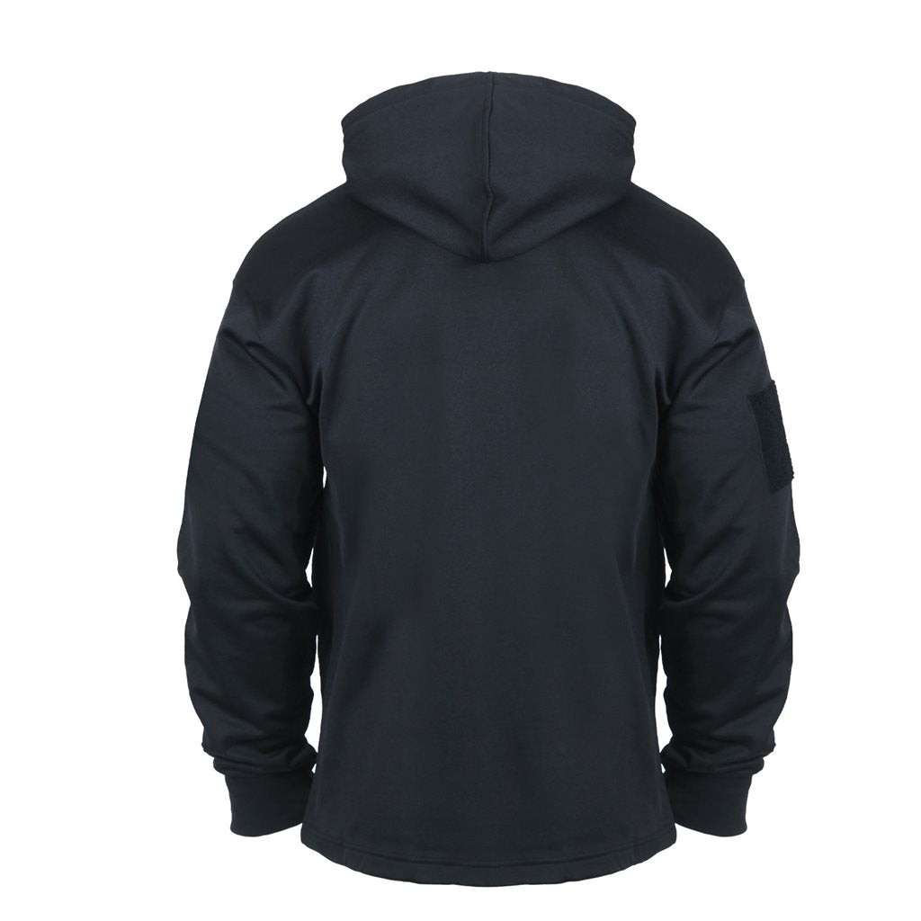 Sudadera CONCEALED CARRY azul oscuro con capucha y bolsillos en las mangas
