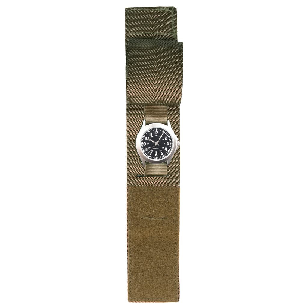 Correa COMMANDO de nylon coyote con solapa protectora y cierre de velcro